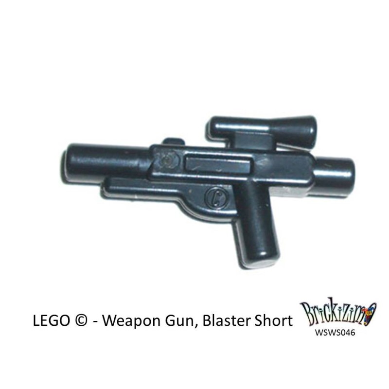 Lego 2x minifig arme weapon fusil gun pistolet blaster clip gris