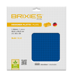 Brixies Bauplatte | Grundplatte 32x32 Noppen – Passend für Lego Classic Bausteine ​​– Blau