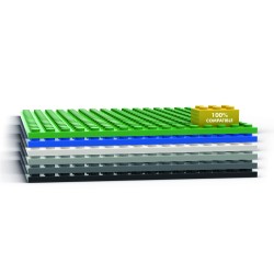 Brixies Bauplatte | Grundplatte 32x32 Noppen – Passend für Lego Classic Bausteine ​​– Hellgrau